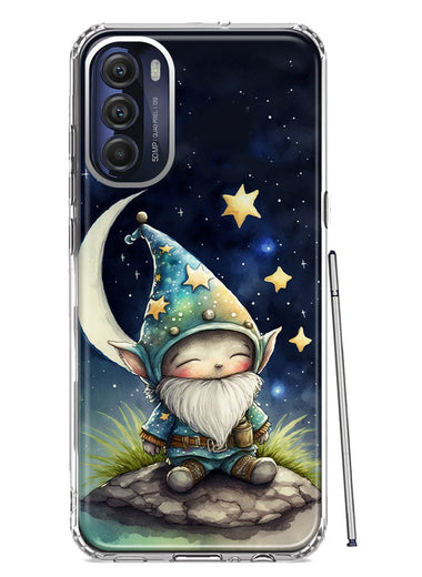 Motorola Moto G Stylus 5G 2022 Stars Moon Starry Night Space Gnome Hybrid Protective Phone Case Cover