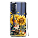 Motorola Moto G Stylus 5G 2022 Cute Gnome Sunflowers Clear Hybrid Protective Phone Case Cover