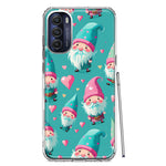 Motorola Moto G Stylus 5G 2022 Turquoise Pink Hearts Gnomes Hybrid Protective Phone Case Cover