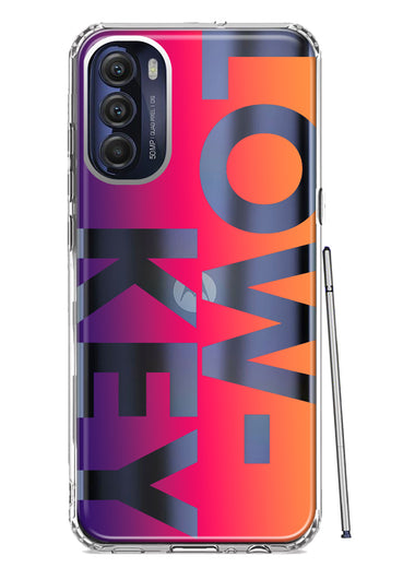 Motorola Moto G Stylus 4G 2022 Purple Pink Orange Clear Funny Text Quote Low Key Hybrid Protective Phone Case Cover
