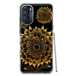 Motorola Moto G Stylus 4G 2022 Mandala Geometry Abstract Sunflowers Pattern Hybrid Protective Phone Case Cover