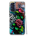 Motorola Moto G Stylus 4G 2022 Red Roses Graffiti Painting Art Hybrid Protective Phone Case Cover