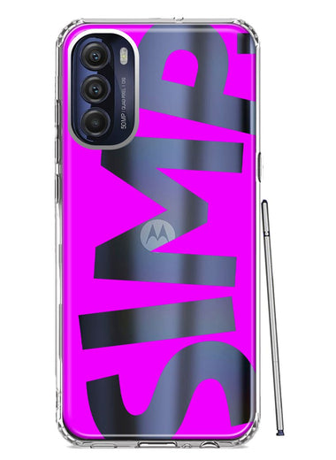 Motorola Moto G Stylus 4G 2022 Hot Pink Clear Funny Text Quote Simp Hybrid Protective Phone Case Cover