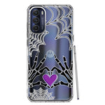 Motorola Moto G Stylus 5G 2022 Halloween Skeleton Heart Hands Spooky Spider Web Hybrid Protective Phone Case Cover