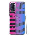 Motorola Moto G Stylus 4G 2022 Pink Blue Clear Funny Text Quote Slay Girl Hybrid Protective Phone Case Cover