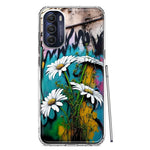 Motorola Moto G Stylus 5G 2022 White Daisies Graffiti Wall Art Painting Hybrid Protective Phone Case Cover