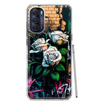 Motorola Moto G Stylus 4G 2022 White Roses Graffiti Wall Art Painting Hybrid Protective Phone Case Cover