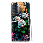 Motorola Moto G Stylus 5G 2022 White Roses Graffiti Wall Art Painting Hybrid Protective Phone Case Cover