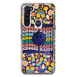 Motorola Moto G Stylus 2020 Choose Happy Smiley Face Retro Vintage Groovy 70s Style Hybrid Protective Phone Case Cover