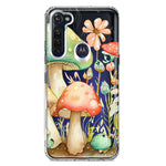 Motorola Moto G Stylus 2020 Fairytale Watercolor Mushrooms Pastel Spring Flowers Floral Hybrid Protective Phone Case Cover