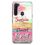 Motorola Moto G Stylus 2020 Summer Brush Strokes Sunrise Sunburn Sunset Repeat Hybrid Protective Phone Case Cover