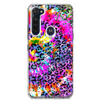Motorola Moto G Stylus 2020 Vibrant Pink Purple Tie Dye Summer Leopard Swirl Rainbow Hybrid Protective Phone Case Cover