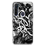 Motorola Moto G Stylus 2020 Black White Urban Graffiti Hybrid Protective Phone Case Cover