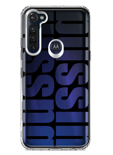 Motorola Moto G Stylus 2020 Black Clear Funny Text Quote Bussin Hybrid Protective Phone Case Cover