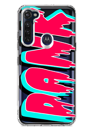 Motorola Moto G Stylus 2020 Teal Pink Clear Funny Text Quote Dank Hybrid Protective Phone Case Cover