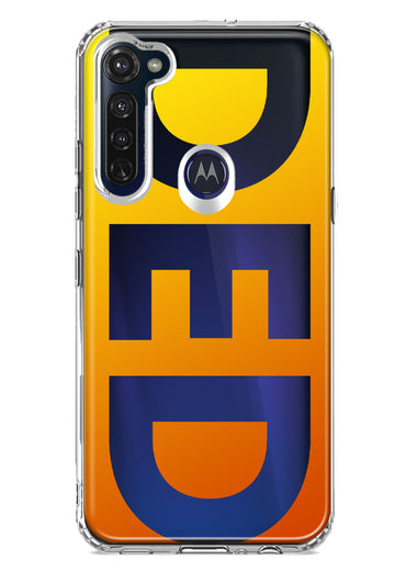 Motorola Moto G Stylus 2020 Orange Yellow Clear Funny Text Quote Ded Hybrid Protective Phone Case Cover