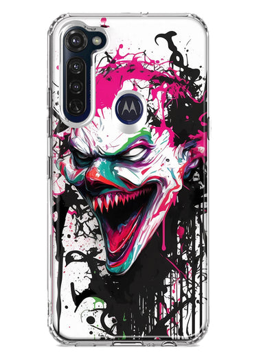 Motorola Moto G Stylus 2020 Evil Joker Face Painting Graffiti Hybrid Protective Phone Case Cover