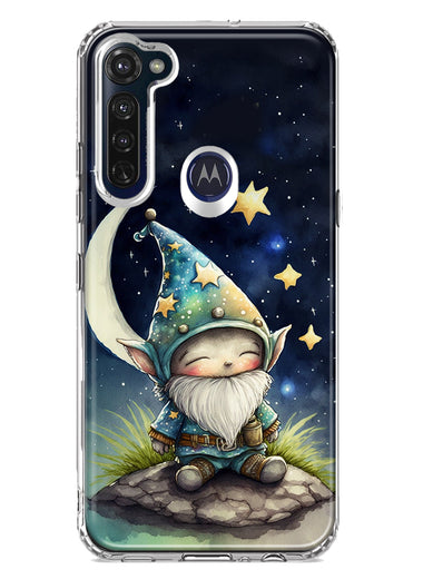 Motorola Moto G Stylus 2020 Stars Moon Starry Night Space Gnome Hybrid Protective Phone Case Cover