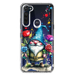 Motorola Moto G Stylus 2020 Gnome Red Purple Blue Roses Garden Hybrid Protective Phone Case Cover