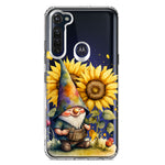 Motorola Moto G Stylus 2020 Cute Gnome Sunflowers Clear Hybrid Protective Phone Case Cover