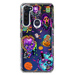 Motorola Moto G Stylus 2020 Cute Halloween Spooky Horror Scary Neon Characters Hybrid Protective Phone Case Cover