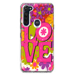 Motorola Moto G Stylus 2020 Pink Daisy Love Graffiti Painting Art Hybrid Protective Phone Case Cover