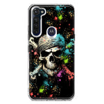 Motorola Moto G Stylus 2020 Fantasy Paint Splash Pirate Skull Hybrid Protective Phone Case Cover