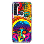 Motorola Moto G Stylus 2020 Neon Rainbow Psychedelic Trippy Hippie Big Brain Hybrid Protective Phone Case Cover