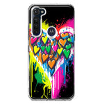 Motorola Moto G Stylus 2020 Colorful Rainbow Hearts Love Graffiti Painting Hybrid Protective Phone Case Cover