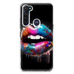 Motorola Moto G Stylus 2020 Colorful Lip Graffiti Painting Art Hybrid Protective Phone Case Cover