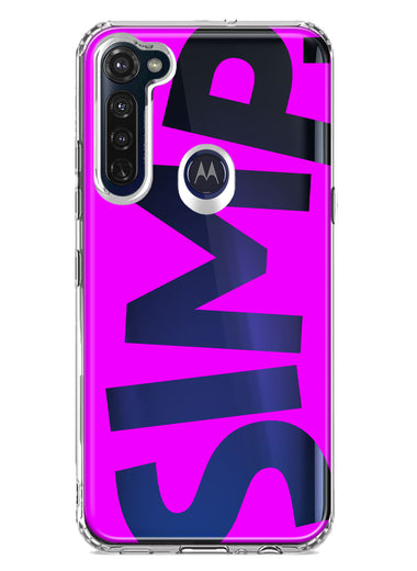 Motorola Moto G Stylus 2020 Hot Pink Clear Funny Text Quote Simp Hybrid Protective Phone Case Cover