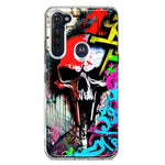 Motorola Moto G Stylus 2020 Skull Face Graffiti Painting Art Hybrid Protective Phone Case Cover