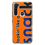 Motorola Moto G Stylus 2020 Orange Clear Funny Text Quote Snack Hybrid Protective Phone Case Cover