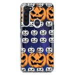Motorola Moto G Stylus 2020 Halloween Spooky Horror Scary Jack O Lantern Pumpkins Hybrid Protective Phone Case Cover