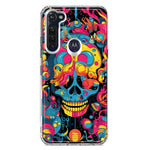 Motorola Moto G Stylus 2020 Psychedelic Trippy Death Skull Pop Art Hybrid Protective Phone Case Cover