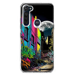 Motorola Moto G Stylus 2020 Urban City Full Moon Graffiti Painting Art Hybrid Protective Phone Case Cover