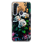 Motorola Moto G Stylus 2020 White Roses Graffiti Wall Art Painting Hybrid Protective Phone Case Cover