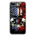 Apple iPhone 7/8 Plus American USA Flag Skulls Blue Red Double Layer Phone Case Cover