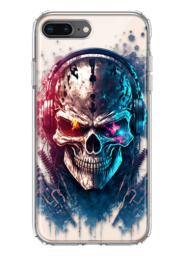Apple iPhone 7/8 Plus Cyberpunk Machine Headphones Skull Double Layer Phone Case Cover