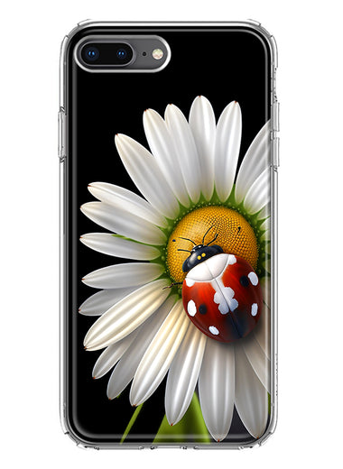 Apple iPhone 7/8 Plus Cute White Daisy Red Ladybug Double Layer Phone Case Cover