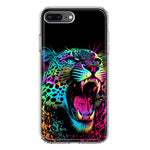 Apple iPhone 7/8 Plus Neon Rainbow Glow Colorful Leopard Hybrid Protective Phone Case Cover