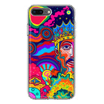 Apple iPhone 7/8 Plus Neon Rainbow Psychedelic Indie Hippie Indie King Hybrid Protective Phone Case Cover