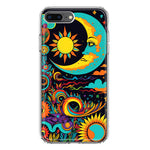 Apple iPhone 7/8 Plus Neon Rainbow Psychedelic Indie Hippie Indie Moon Hybrid Protective Phone Case Cover