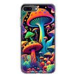 Apple iPhone 7/8 Plus Neon Rainbow Psychedelic Indie Hippie Mushrooms Hybrid Protective Phone Case Cover