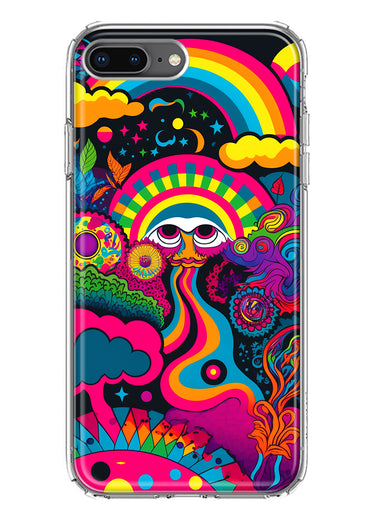 Apple iPhone 7/8 Plus Psychedelic Trippy Hippie Night Walk Hybrid Protective Phone Case Cover