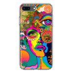 Apple iPhone 7/8 Plus Neon Rainbow Psychedelic Hippie One Eye Pop Art Hybrid Protective Phone Case Cover