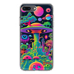 Apple iPhone 7/8 Plus Neon Rainbow Psychedelic UFO Alien Planet Hybrid Protective Phone Case Cover