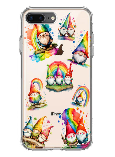 Apple iPhone 7/8 Plus Colorful Neon Glow Rainbow Gnomes Painting Hybrid Protective Phone Case Cover