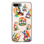 Apple iPhone 7/8 Plus Colorful Neon Glow Rainbow Gnomes Painting Hybrid Protective Phone Case Cover