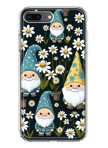 Apple iPhone 7/8 Plus Cute White Daisies Gnomes Flowers Floral Double Layer Phone Case Cover